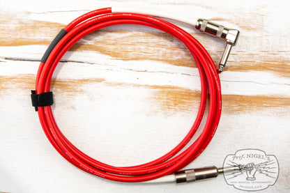The Siren Premium USA Made Instrument Cable (Red w/ Silver Connectors) Canare GS-6