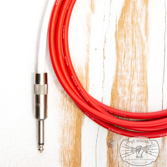 The Siren Premium USA Made Instrument Cable (Red w/ Silver Connectors) Canare GS-6