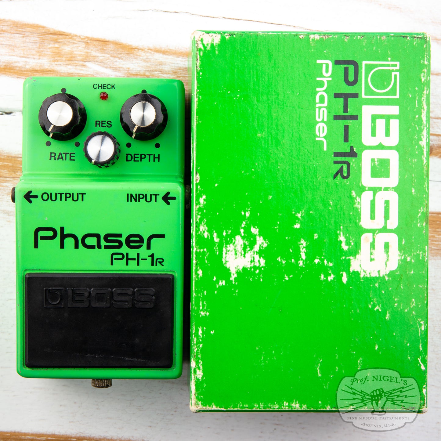 1981 Early Silver Screw w/ Box Boss PH-1R Phaser Black Label Vintage MIJ Made in Japan