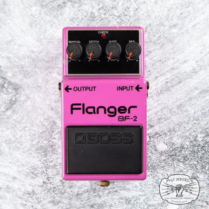 Boss BF-2 Silver Screw Flanger w/ Box (Black Label) 1980 MIJ Made in Japan