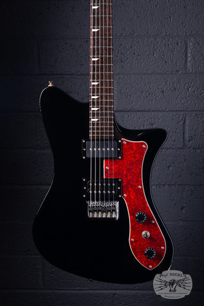 RYOGA Skater-STD/RP90 Electric Guitar – Black w/ Tort Pickguard