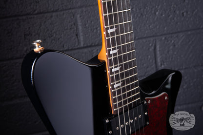 RYOGA Skater-STD/RP90 Electric Guitar – Black w/ Tort Pickguard