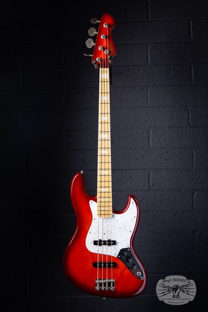 Tokai AJB118 Jazz Bass MIJ Trans Red Burst Ash Lightweight 8lb