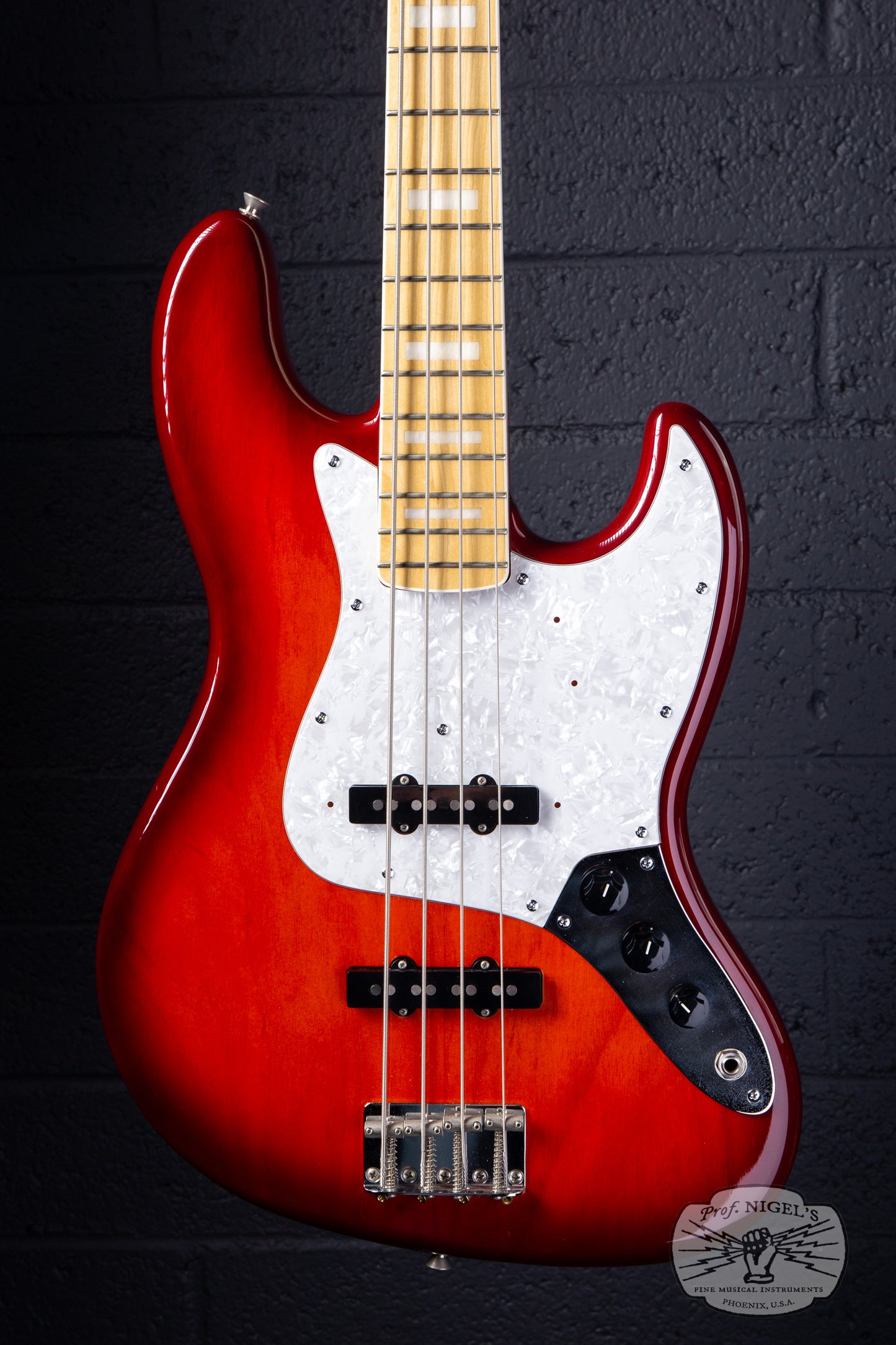 Tokai AJB118 Jazz Bass MIJ Trans Red Burst Ash Lightweight 8lb