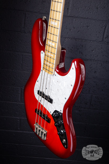 Tokai AJB118 Jazz Bass MIJ Trans Red Burst Ash Lightweight 8lb