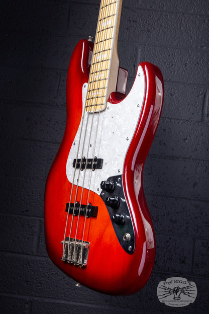 Tokai AJB118 Jazz Bass MIJ Trans Red Burst Ash Lightweight 8lb