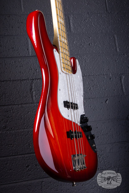 Tokai AJB118 Jazz Bass MIJ Trans Red Burst Ash Lightweight 8lb