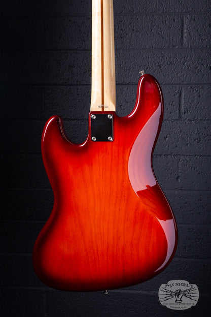 Tokai AJB118 Jazz Bass MIJ Trans Red Burst Ash Lightweight 8lb