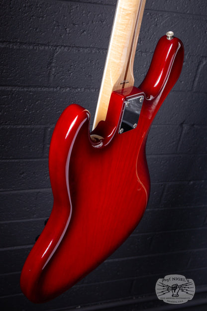Tokai AJB118 Jazz Bass MIJ Trans Red Burst Ash Lightweight 8lb