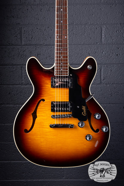 Guild Starfire IV USA Corona Sunburst Semi-Hollow Electric Guitar w/ HSC