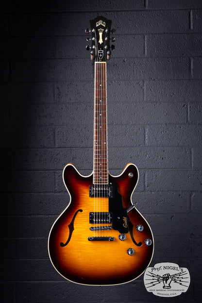 Guild Starfire IV USA Corona Sunburst Semi-Hollow Electric Guitar w/ HSC
