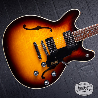 Guild Starfire IV USA Corona Sunburst Semi-Hollow Electric Guitar w/ HSC