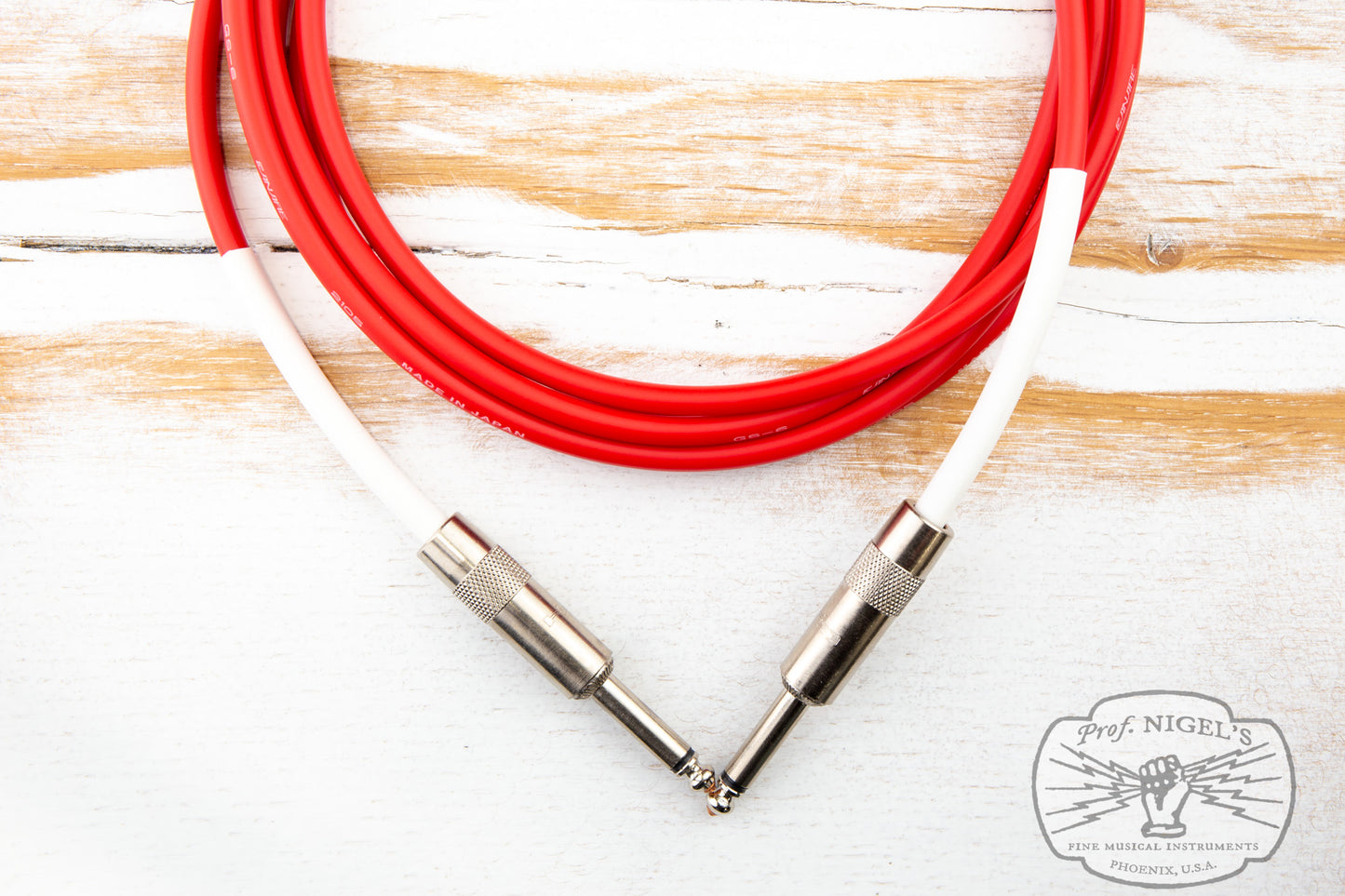 The Siren Premium USA Made Instrument Cable (Red w/ Silver Connectors) Canare GS-6