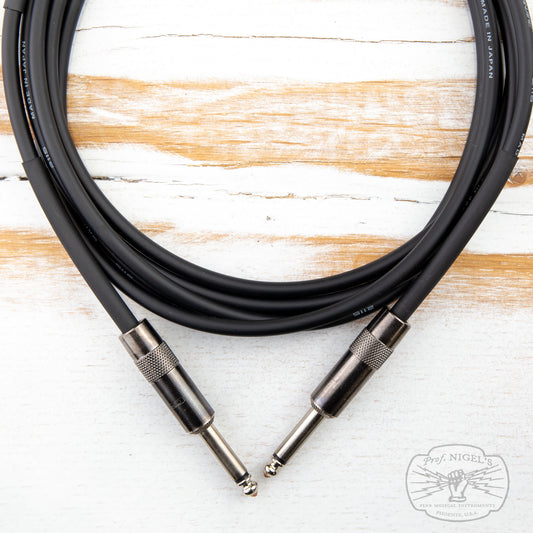 The Siren Premium USA Made Instrument Cable (Black w/ Silver Connectors) Canare GS-6