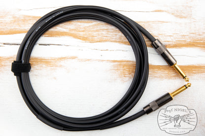 The Siren Premium USA Made Instrument Cable (Black w/ Gold Connectors) Canare GS-6