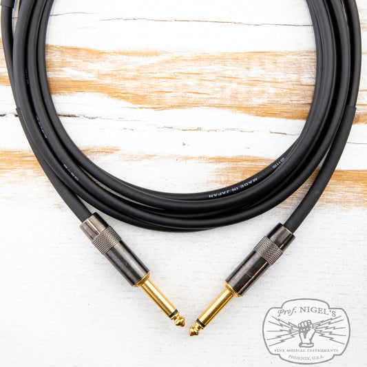 The Siren Premium USA Made Instrument Cable (Black w/ Gold Connectors) Canare GS-6