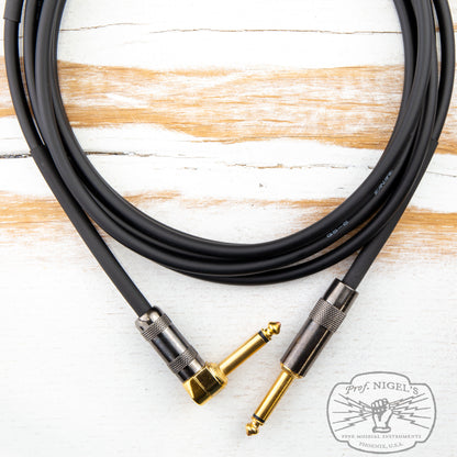The Siren Premium USA Made Instrument Cable (Black w/ Gold Connectors) Canare GS-6
