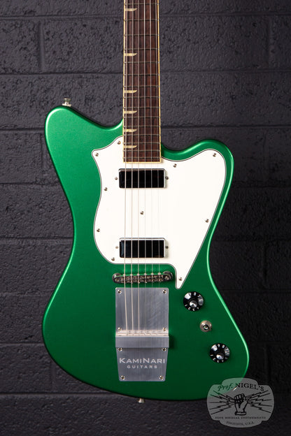 Fujigen-made History x Kaminari KH-Cygnet 2016 Apple Green Metallic DiMarzio Mini Humbucker Non-Reverse MIJ Made in Japan