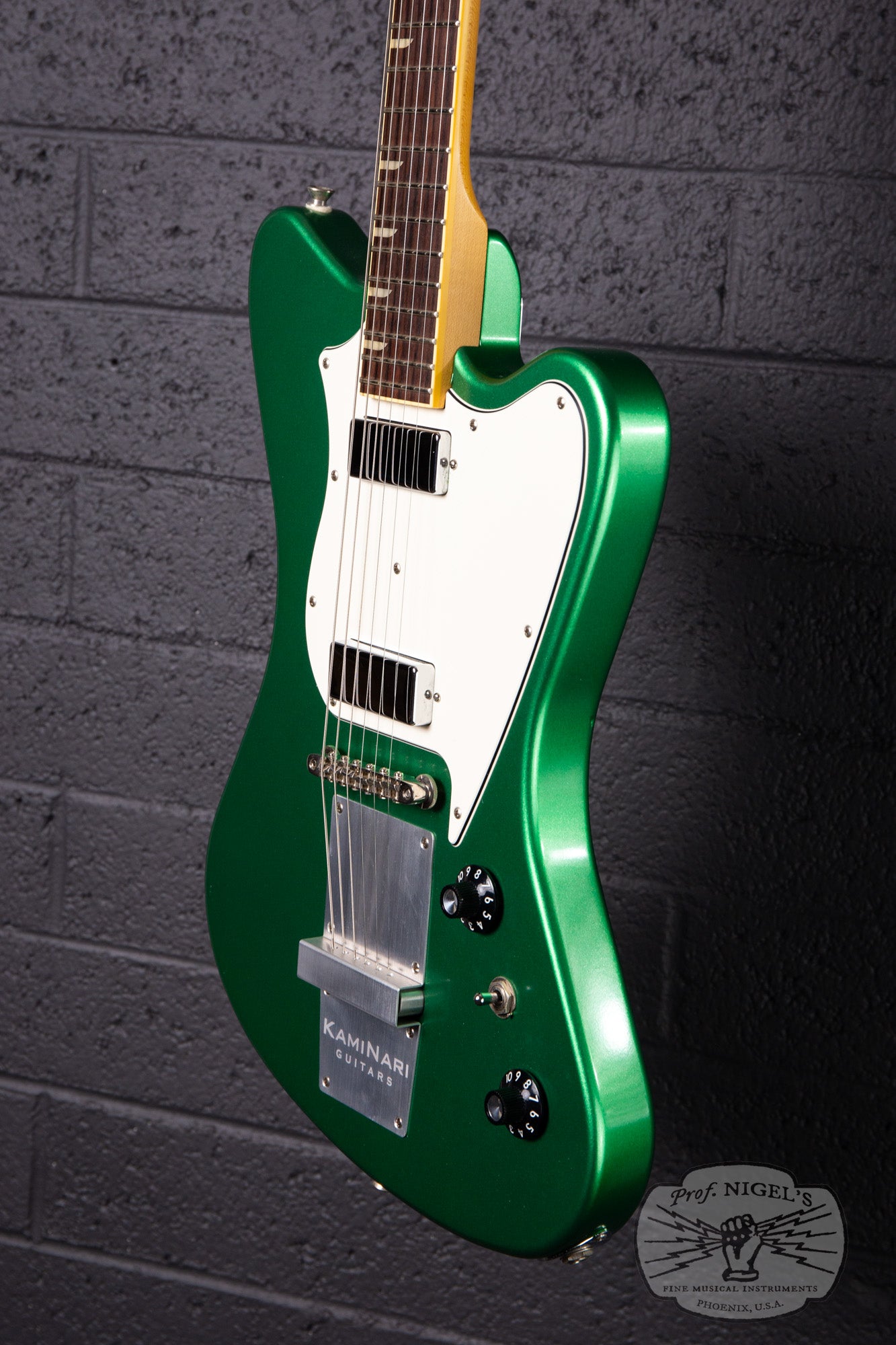 Fujigen-made History x Kaminari KH-Cygnet 2016 Apple Green Metallic DiMarzio Mini Humbucker Non-Reverse MIJ Made in Japan