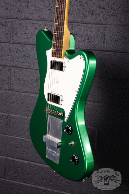 Fujigen-made History x Kaminari KH-Cygnet 2016 Apple Green Metallic DiMarzio Mini Humbucker Non-Reverse MIJ Made in Japan