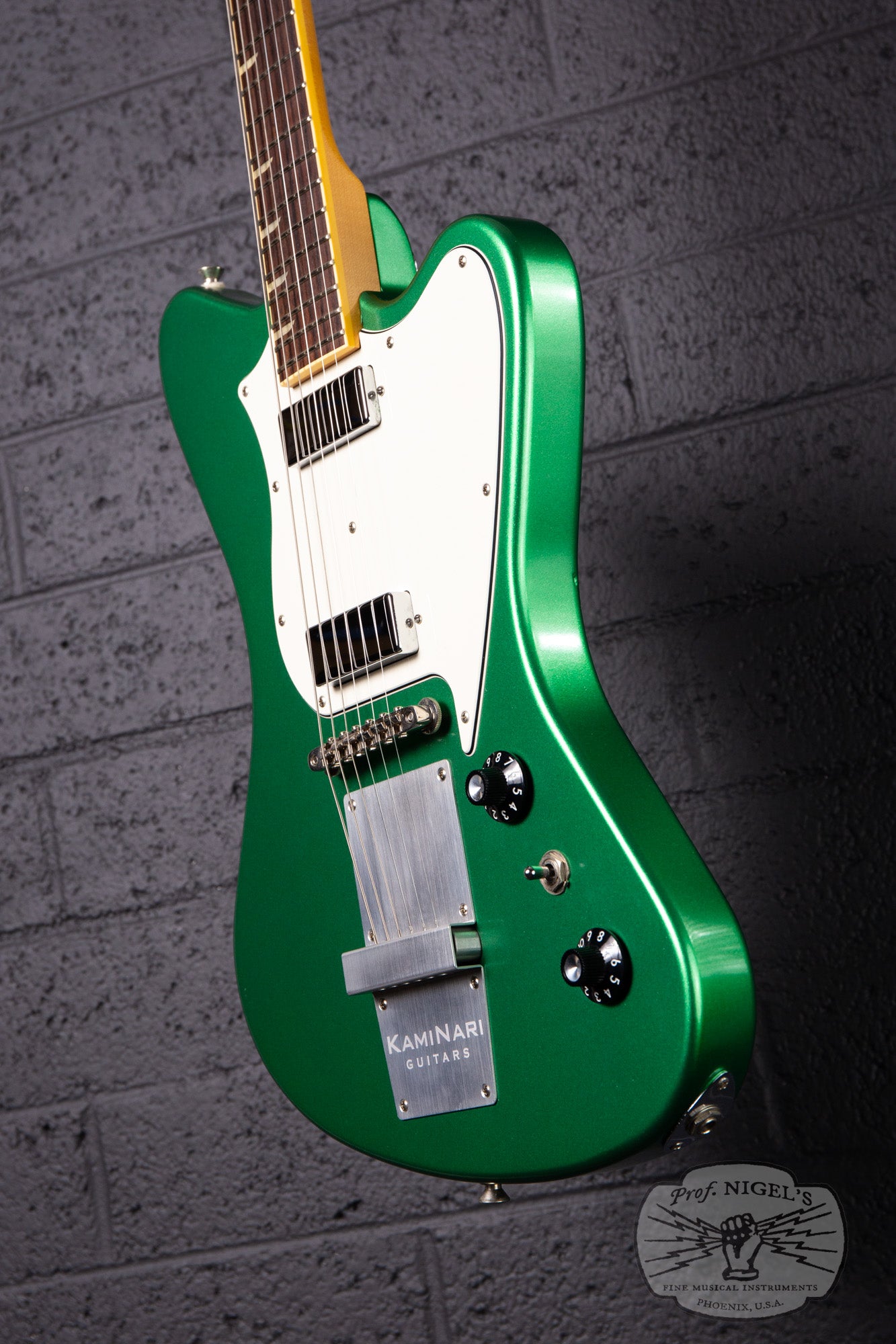 Fujigen-made History x Kaminari KH-Cygnet 2016 Apple Green Metallic DiMarzio Mini Humbucker Non-Reverse MIJ Made in Japan