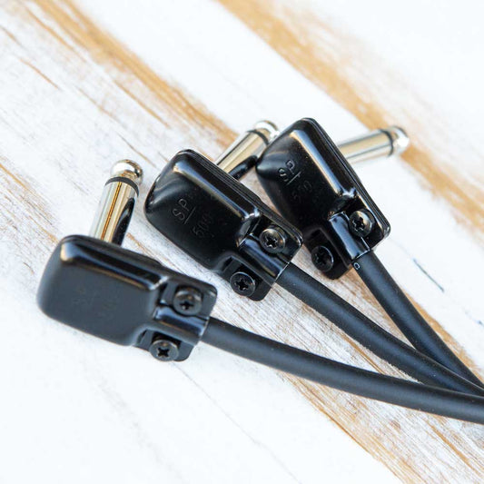 Mixed Pack - Premium 1/4" Pedal Board Patch Cable Black Squareplug SP500