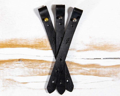 The Professor's Leather Cable Keeper (Black) Made in USA