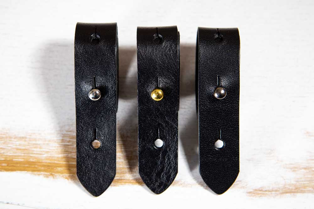The Professor's Leather Cable Keeper (Black) Made in USA