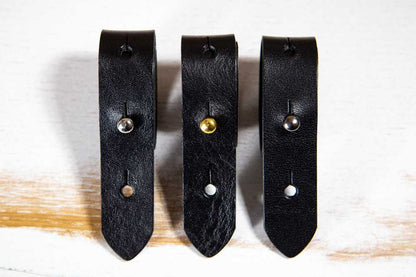 The Professor's Leather Cable Keeper (Black) Made in USA