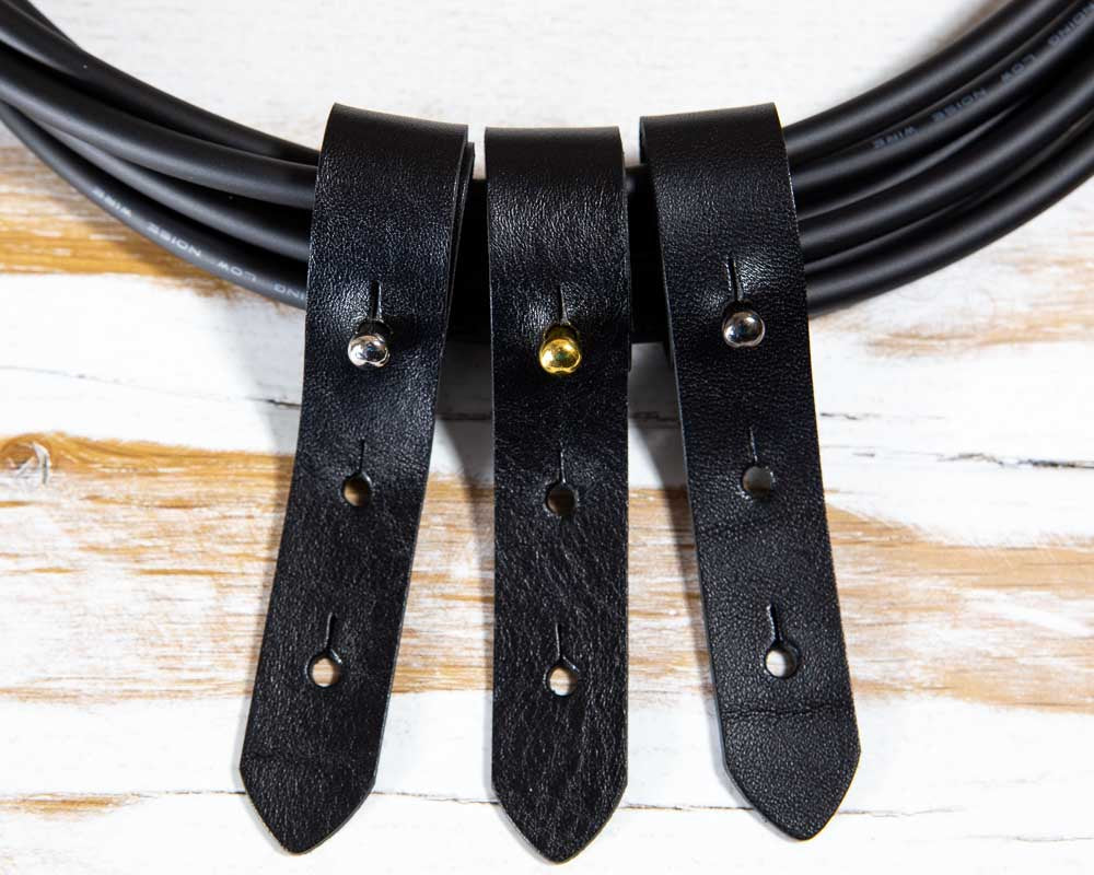 The Professor's Leather Cable Keeper (Black) Made in USA