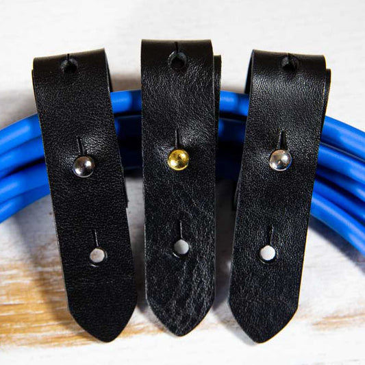 The Professor's Leather Cable Keeper (Black) Made in USA