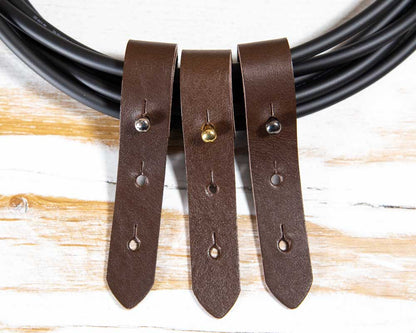 The Professor's Leather Cable Keeper (Dark Brown) Made in USA